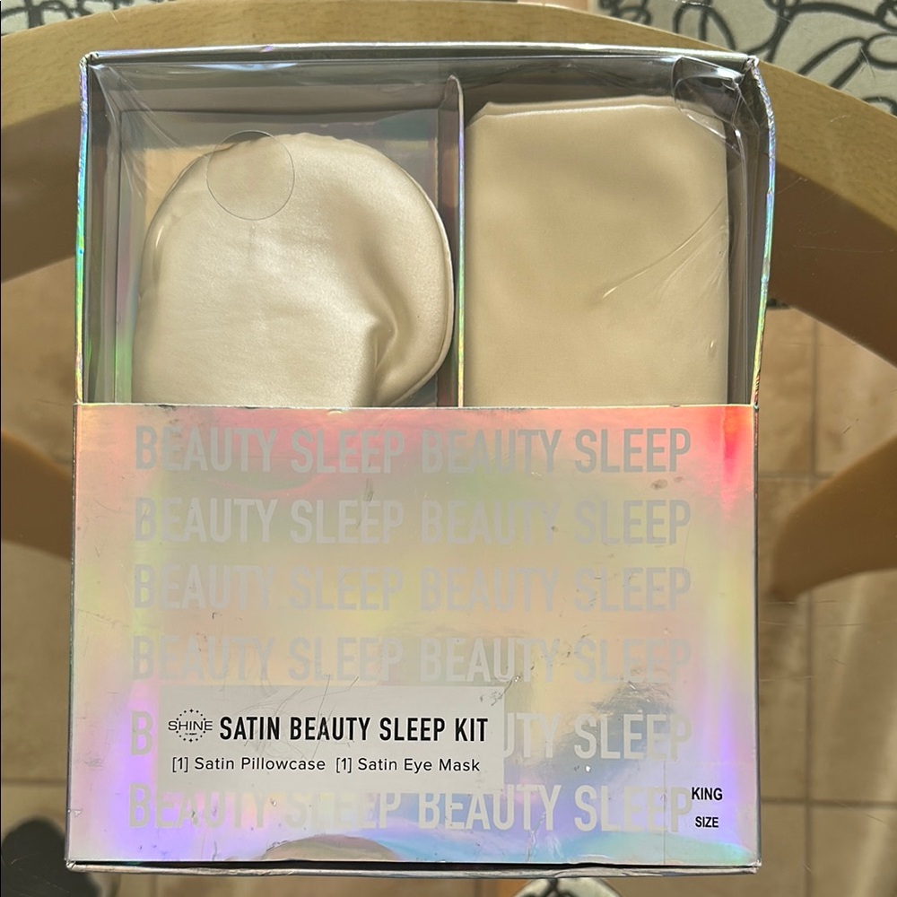 Shine Satin Beauty Sleep Kit (King Size Pillowcase & Eye Mask)